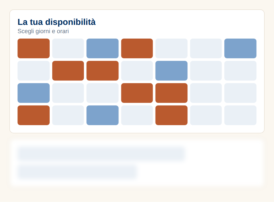 Il calendario delle disponibilità